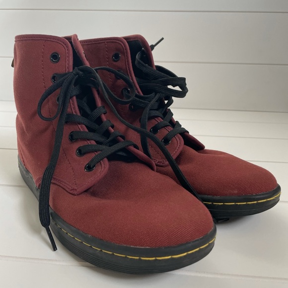 Dr. Martens Shoes - NWOT Marten’s Shoreditch Maroon canvas boot